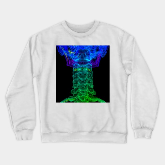 Cervical spine anatomy, 3D CT scan (C034/5265) Crewneck Sweatshirt by SciencePhoto